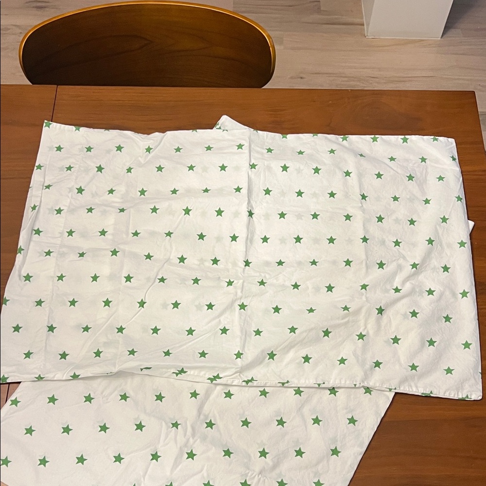 Pottery Barn Kids Green Star Pillowcase